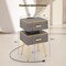 Costway 1/2 PCS Nightstand with Charging Station Bedside Sofa Side Tables with 2 Drawers Grey